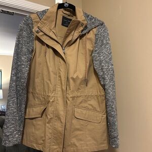 Tan and Gray Women's Jacket